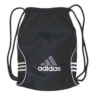 Adidas Sackpack Drawstring Backpack Black White 18X13X4